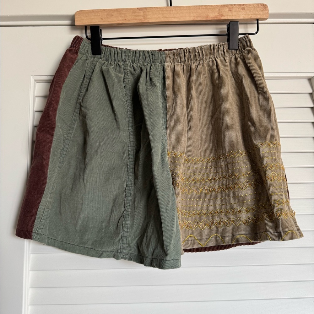 Urban Outfitters - urban renewal beaded patchwork corduroy shorts